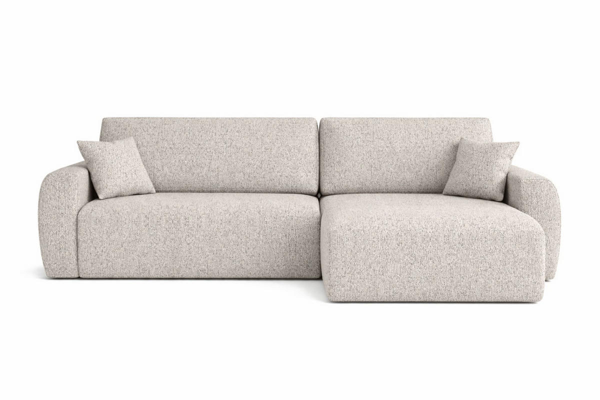 ECKSOFA Mit Schlaffunktion Ariel L, Chenille, Stoff Artico, Beige, Rechts - Beige, Holz (250/142cm) - Kaiser Möbel