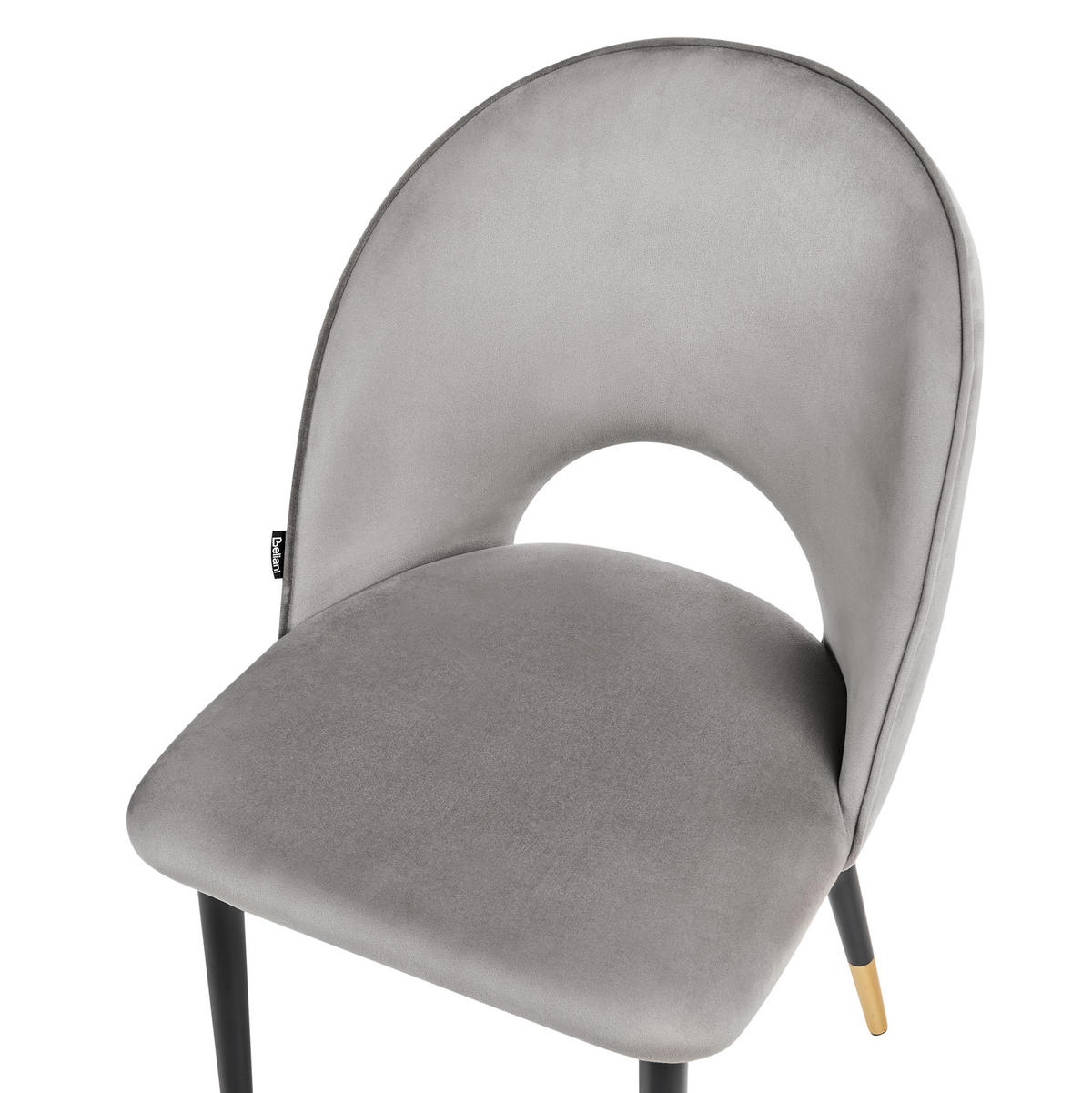 JÍDELNÍ ŽIDLE sada 2 ks Sametová látka Šedá Magalia - šedá, kov/textil (47/83/52cm) - Beliani