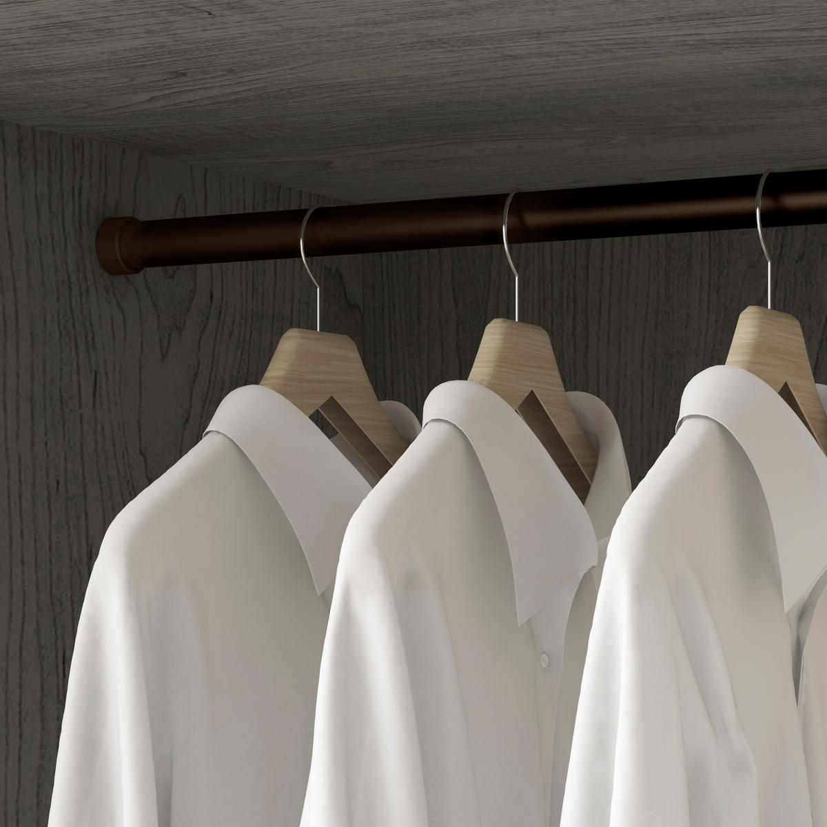 GARDEROBENSTANGEN Runde, D.28mm, Länge 0.75m mit Halterungen, Aluminium und Zamak, Mokka-lackiert 2er-set - Mokka, Metall (1.56/4/3.5cm) - EMUCA