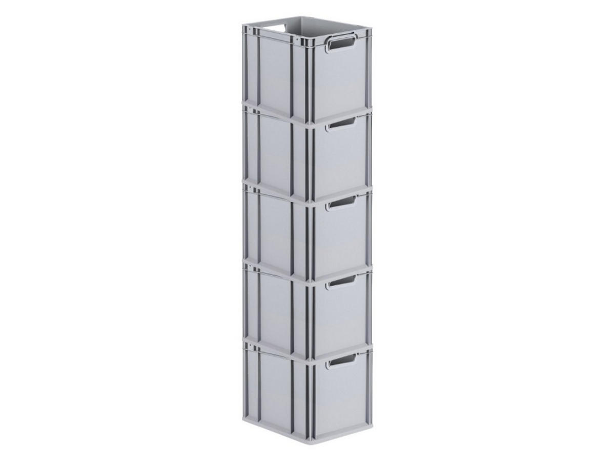 EUROBOX 5x Nextgen Economy Griffe Offen 32x30x40cm 30 Liter - Grau, Kunststoff (30/32/40cm) - PROREGAL