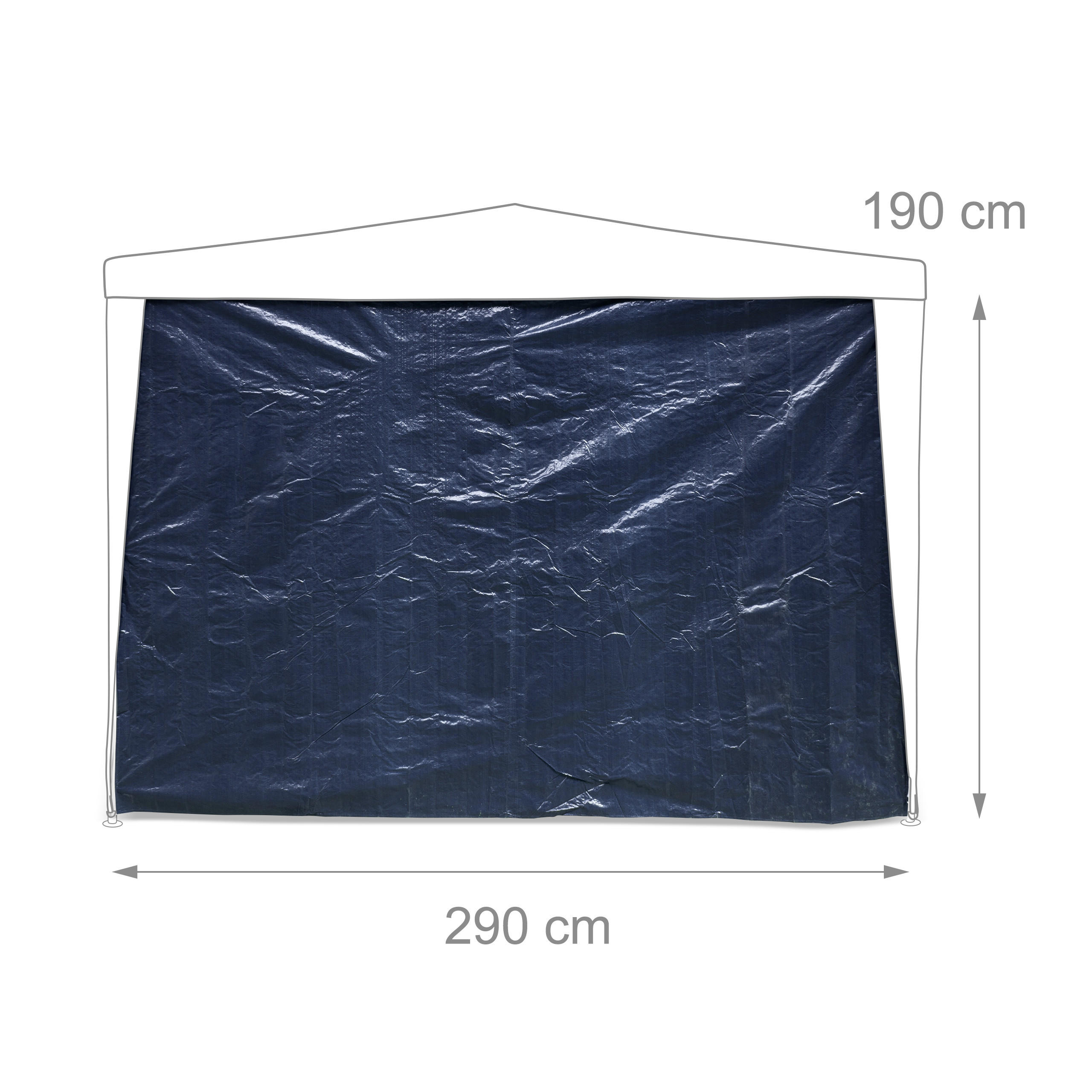 2XPAVILLONSEITENTEILE - Blau, Kunststoff (290/190/0.5cm) - Relaxdays
