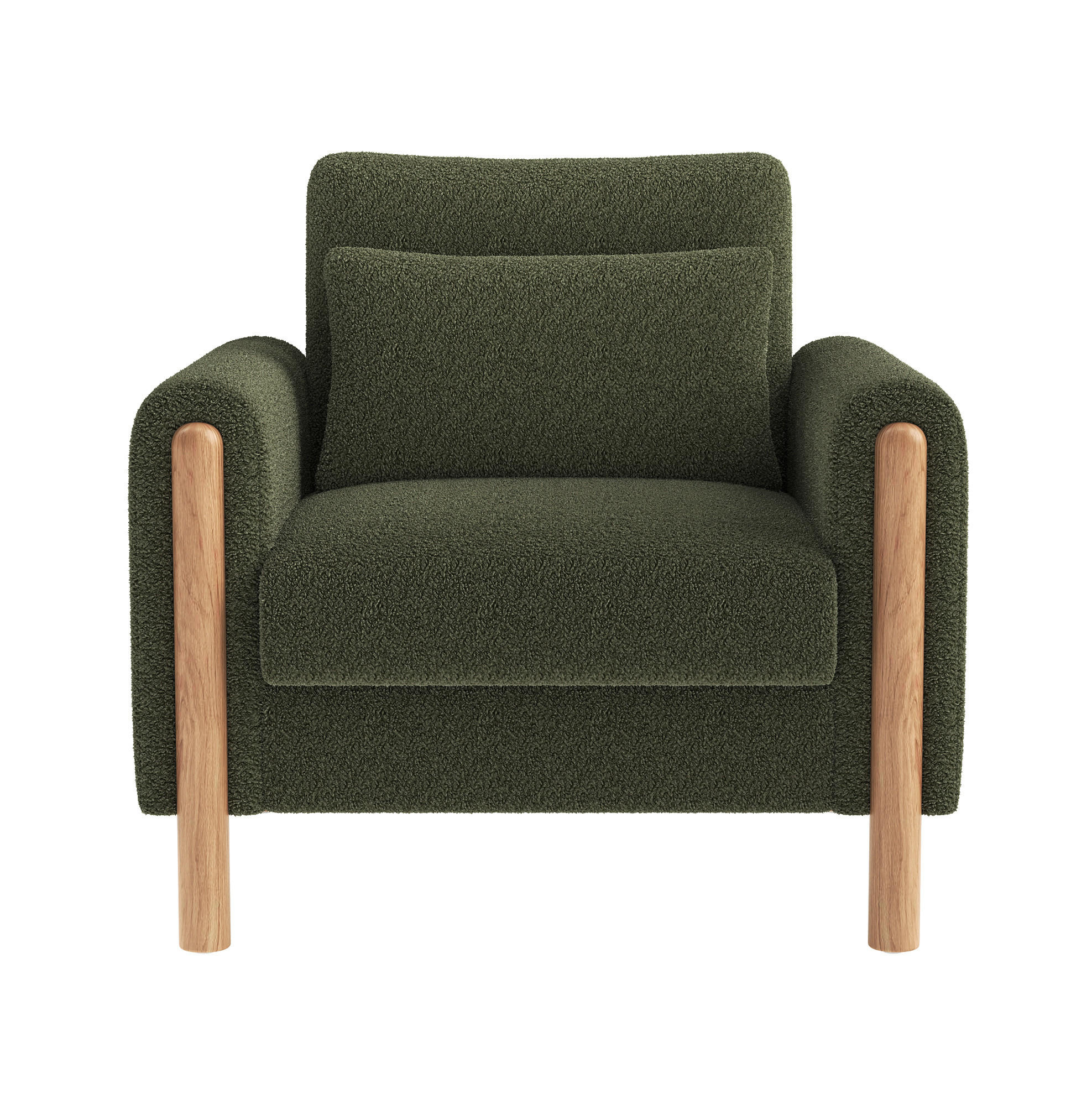 SESSEL 87/88.5/83 cm Grün aus Teddy mit abnehmbarem Sitzkissen - Grün, Textil (83/88.5/87cm) - OKMYHOME