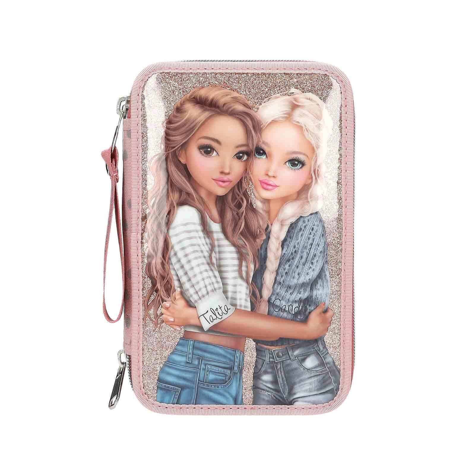 3-FACH FEDERTASCHE DOTS TOPModel rosa 7,5 x 13 x 20 cm - Rosa, Kunststoff (13/20/7.5cm) - Depesche Germany