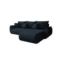 ECKSOFA Mit Schlaffunktion Und Bettkasten TOKYO, Stoff WIND, Dunkelblau, Rechts - Dunkelblau, Holz (280/190cm) - Kaiser Möbel