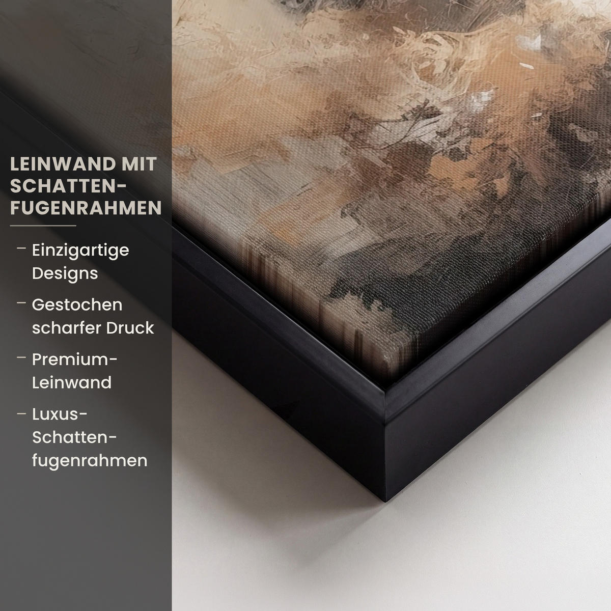 LEINWAND Bilder mit Rahmen - Farbe - Abstrakt - Beige - Kunst - 30x20 - Greige, Textil (30/20cm) - MuchoWow