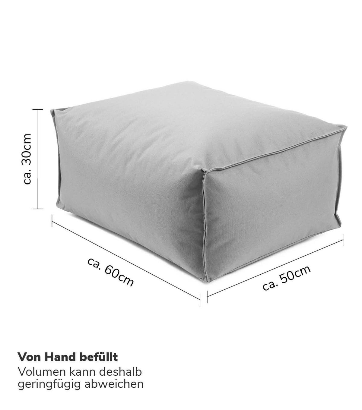 OUTDOOR POUF Der Ruhestifter - Grau, Textil (60/25/45cm) - Mokebo