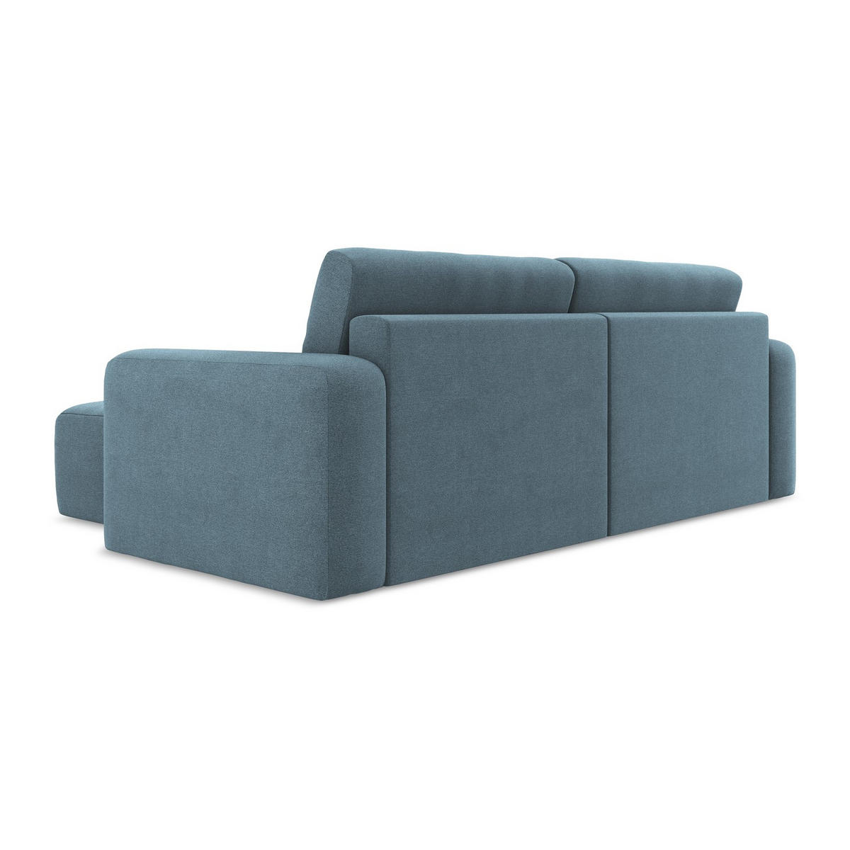 ECKSOFA mit Schlaffunktion rechts Strukturstoff Stoff Blau - Blau/Schwarz, Kunststoff/Textil (244/149cm) - LaMiaSofa