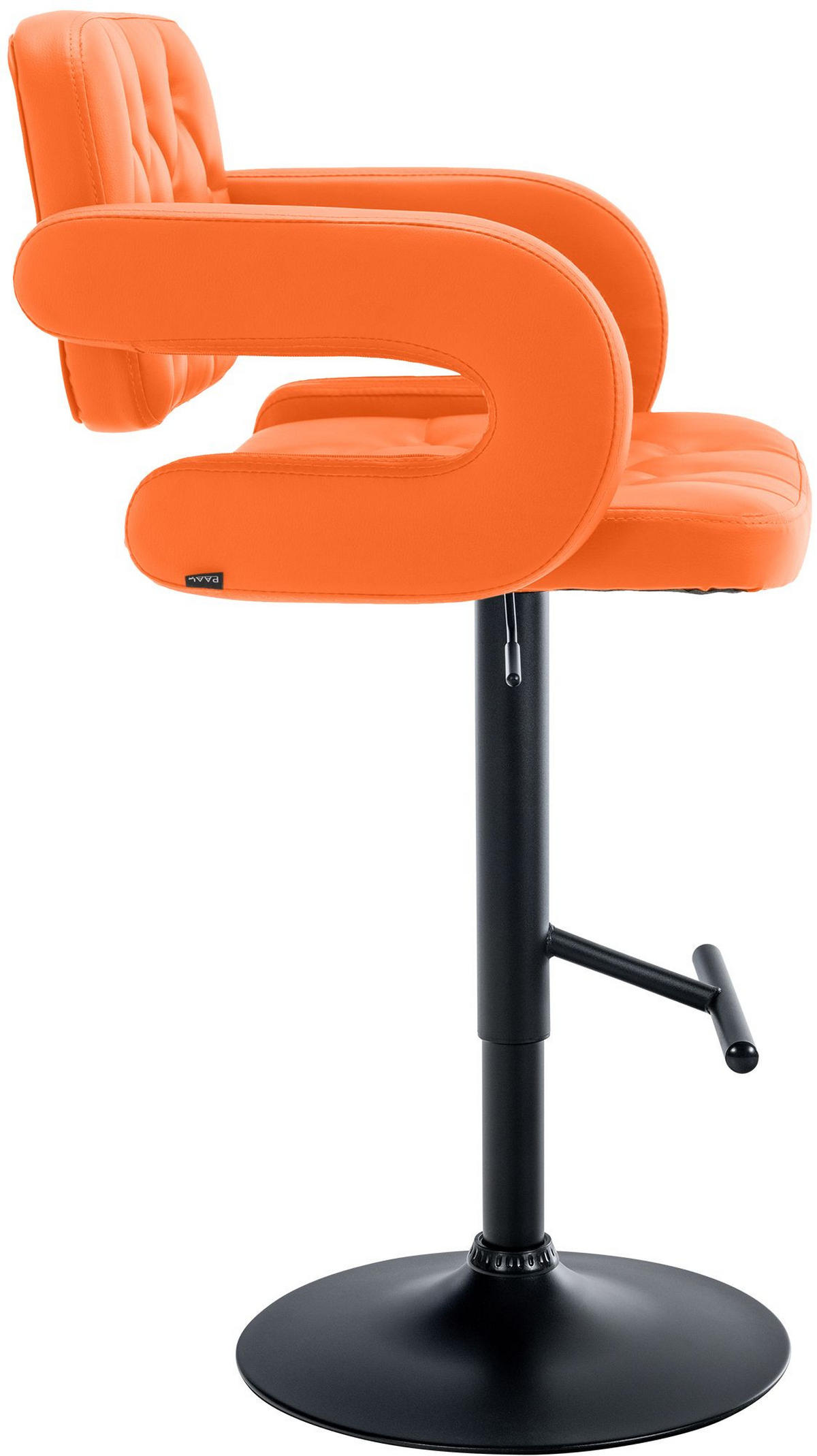 BARHOCKER Lederlook orange - Schwarz/Orange, Textil/Metall (62/103/55cm) - CLP