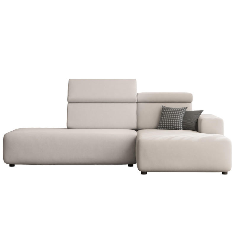 ECKSOFA RICO Rechts, Stoff Hellgrau - Hellgrau, Textil (260/186cm) - Idohome