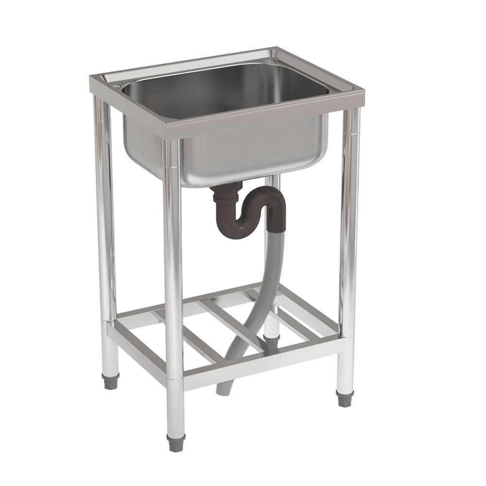 GASTROSPÜLE 50/40/80 cm Edelstahl Ablagefläche - Silberfarben, Metall (50/80/40cm) - Livingandhome