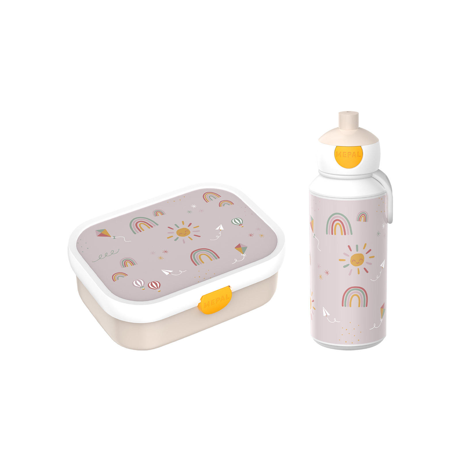 LUNCHSET Campus Sunshine & Rainbow 2er Set - Beige, Kunststoff (7.5/18.8/20.5cm) - Mepal