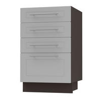 SCHUBLADENUNTERSCHRANK Kvantum D4A/40 Dust Grey Matt / Lava Matt 40 / 50 / 82cm - Dunkelgrau/Grau, Holz/Holzwerkstoff (40/82/50cm) - Feldmann-Wohnen