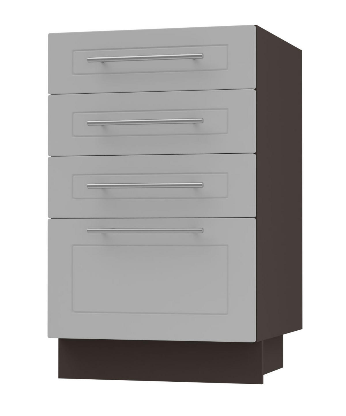 SCHUBLADENUNTERSCHRANK Kvantum D4A/40 Dust Grey Matt / Lava Matt 40 / 50 / 82cm - Dunkelgrau/Grau, Holz/Holzwerkstoff (40/82/50cm) - Feldmann-Wohnen