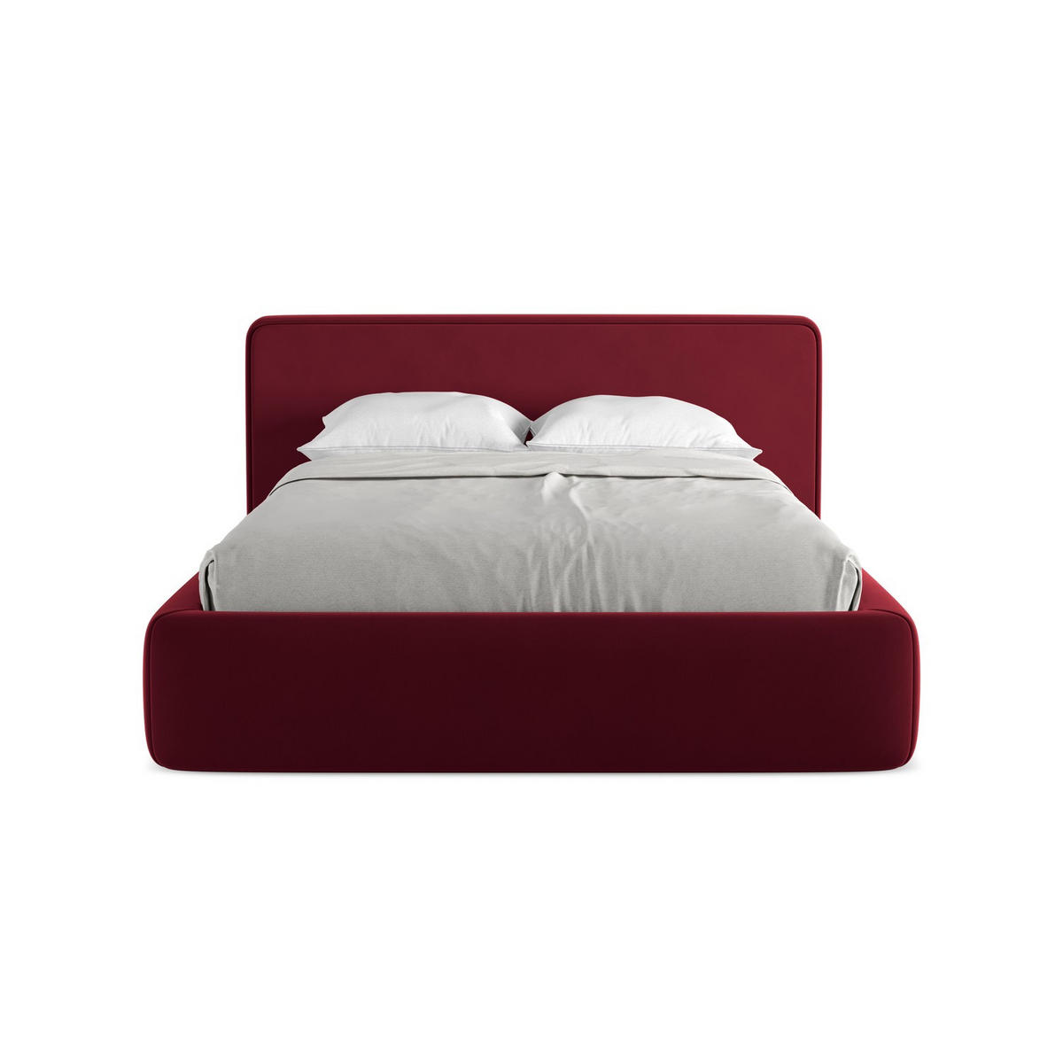 POLSTERBETT mit Bettkasten und Lattenrost 180x225 Rot - Bordeaux/Rot, Kunststoff/Textil (140/200cm) - LaMiaSofa