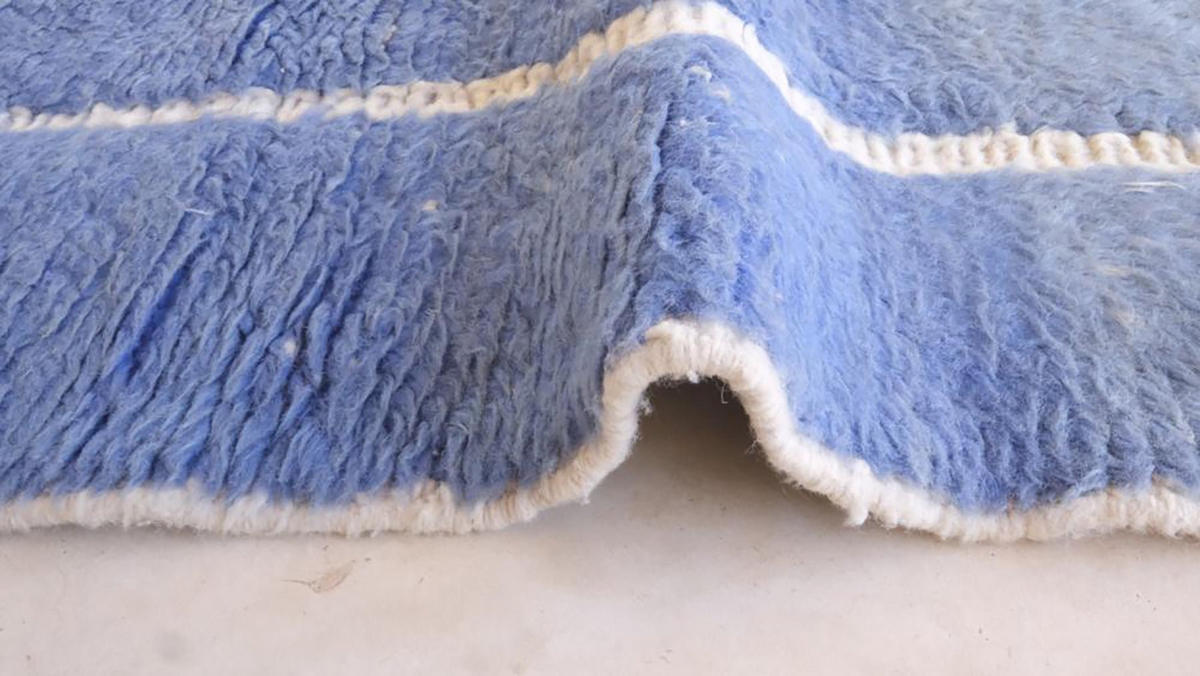 BERBERTEPPICH aus reiner Wolle 202x 289 cm - Blau, Naturmaterialien (202/289cm) - AFK Living