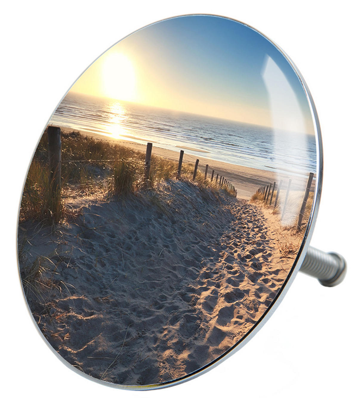 BADEWANNENSTÖPSEL Düne - Beige, Metall (8/10/10cm) - Sanilo