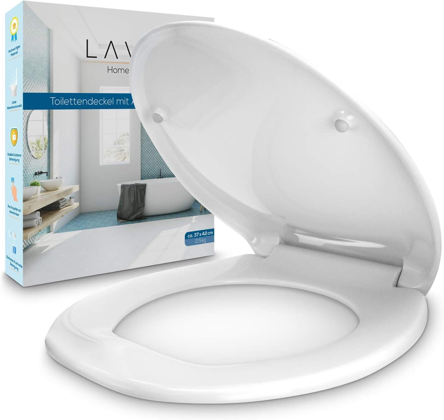 Lavur Toilettensitz Weiß 37x5x44 cm