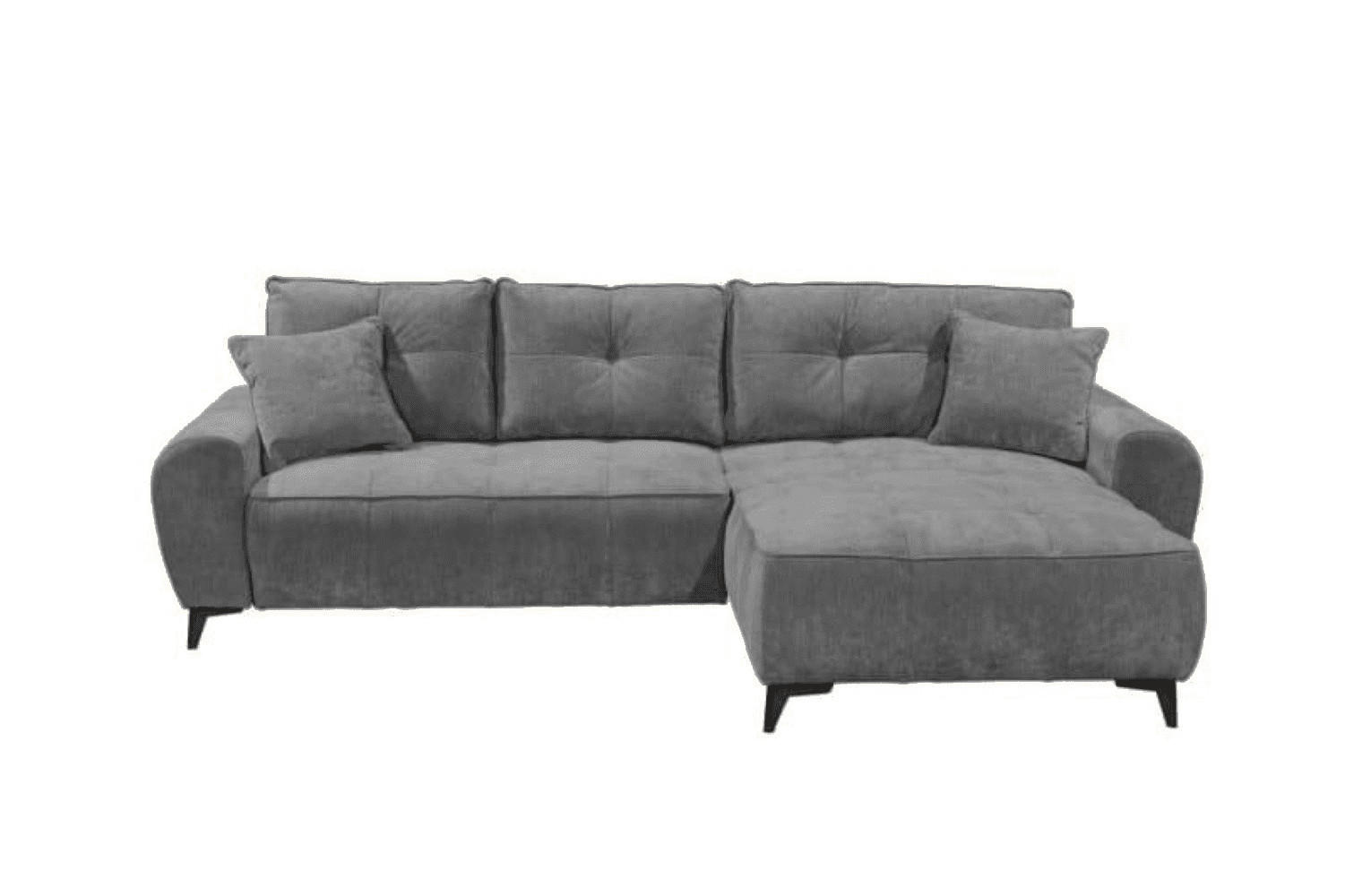 ECKSCHLAFSOFA mit Schlaffunktion und Bettkasten, beidseitig montierbar - Schwarz/Grau, Kunststoff/Textil (284/191cm) - ed exciting design