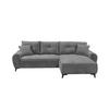 ECKSCHLAFSOFA mit Schlaffunktion und Bettkasten, beidseitig montierbar - Schwarz/Grau, Kunststoff/Textil (284/191cm) - ed exciting design