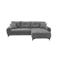 ECKSCHLAFSOFA mit Schlaffunktion und Bettkasten, beidseitig montierbar - Schwarz/Grau, Kunststoff/Textil (284/191cm) - ed exciting design