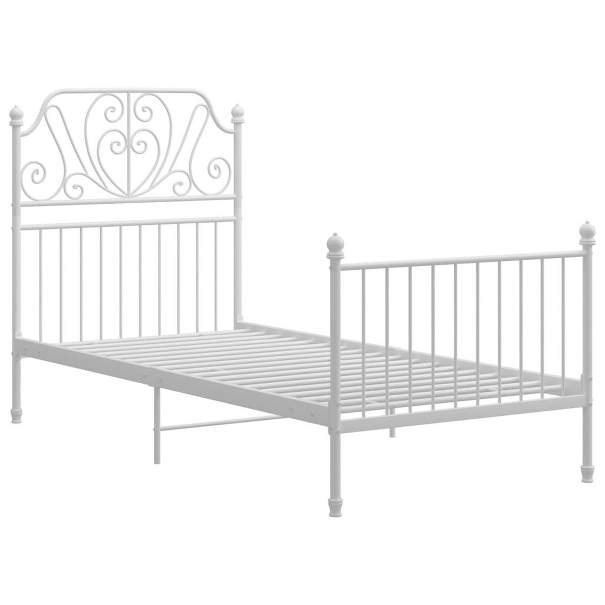 BETTGESTELL Weiß Metall 100/200 Cm - Weiß, Metall (100/200cm) - vidaXL