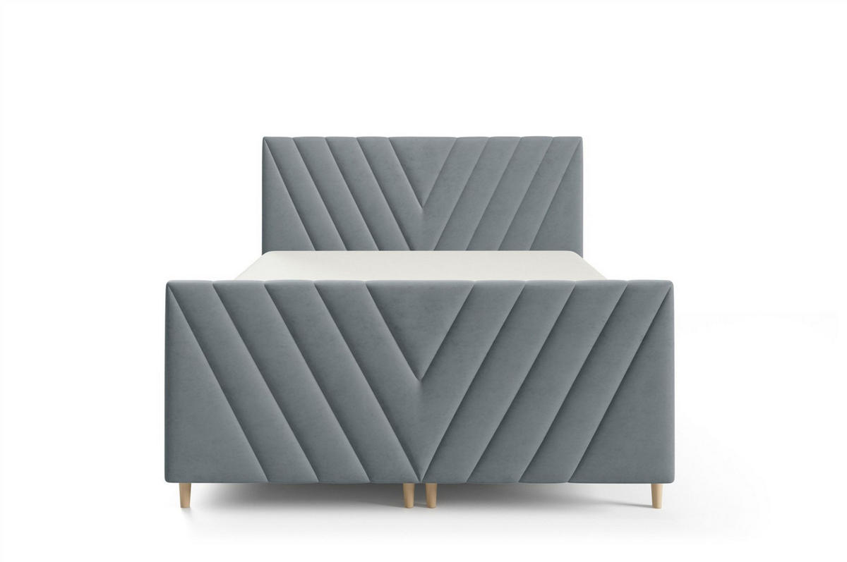 BOXBETT Carlito Premium - Grau, Holzwerkstoff/Textil (120/200cm) - Fun Möbel