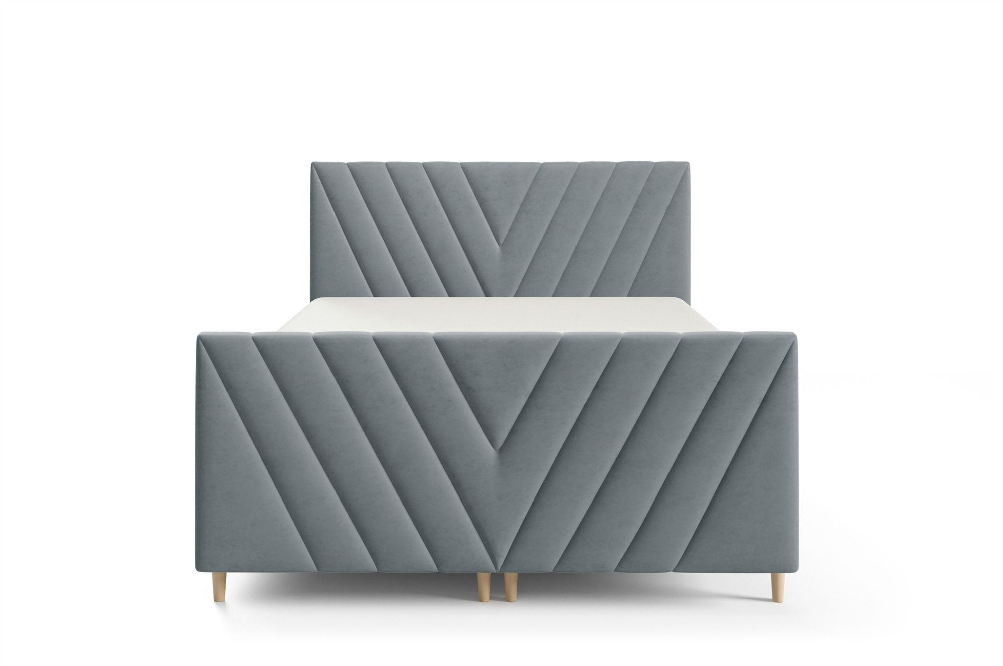 Thumbnail - Fun Möbel Boxbett, Grau, Textil, 200x200 cm, Schlafzimmer, Betten, Boxspringbetten