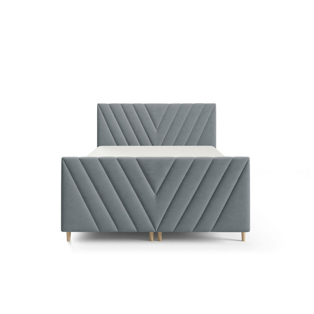 Thumbnail - Fun Möbel Boxbett, Grau, Textil, 160x220 cm, Schlafzimmer, Betten, Boxspringbetten