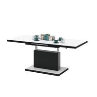 COUCHTISCH rechteckig Weiß matt - Schwarz matt ausziehbar höhenverstellbar - Schwarz/Weiß, Holzwerkstoff (80/120/56cm) - designimpex