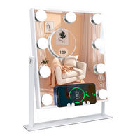 SCHMINKSPIEGEL mit LED-Beleuchtung und Bluetooth weiß 25/30 cm - Weiß, Metall (25/30/3cm) - VANITII