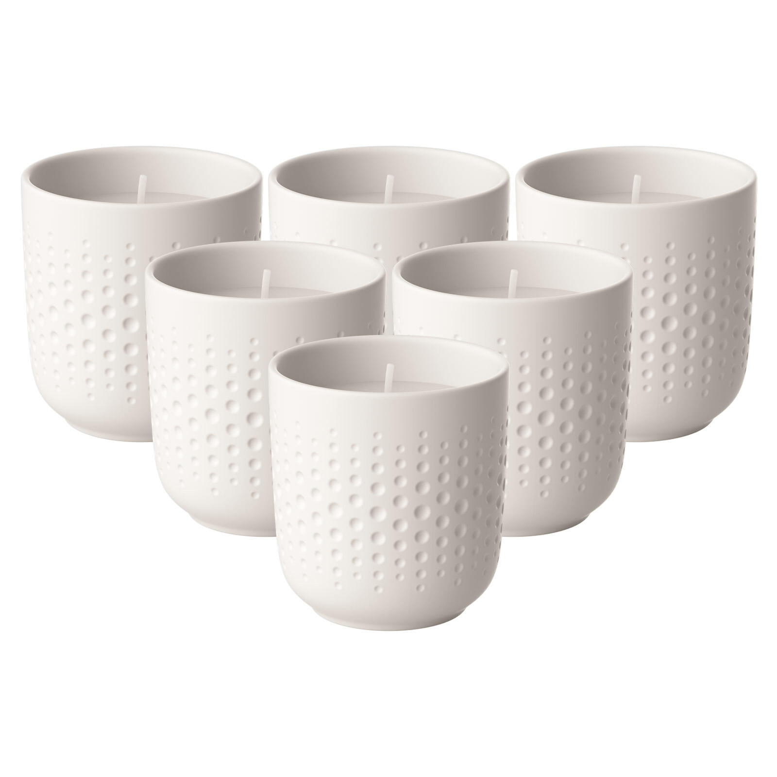 DUFTKERZEN CARRÉ MYSTERY Manufacture Collier Blanc weiß 6er Set - Weiß, Keramik (9cm) - Villeroy & Boch