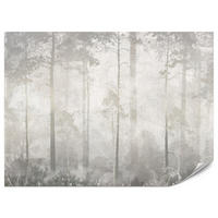 FOTOTAPETE für Wohnzimmer Nebliger Wald Vintage Bäume 300x210 - Beige/Grau, Papier (300/210cm) - Muralo