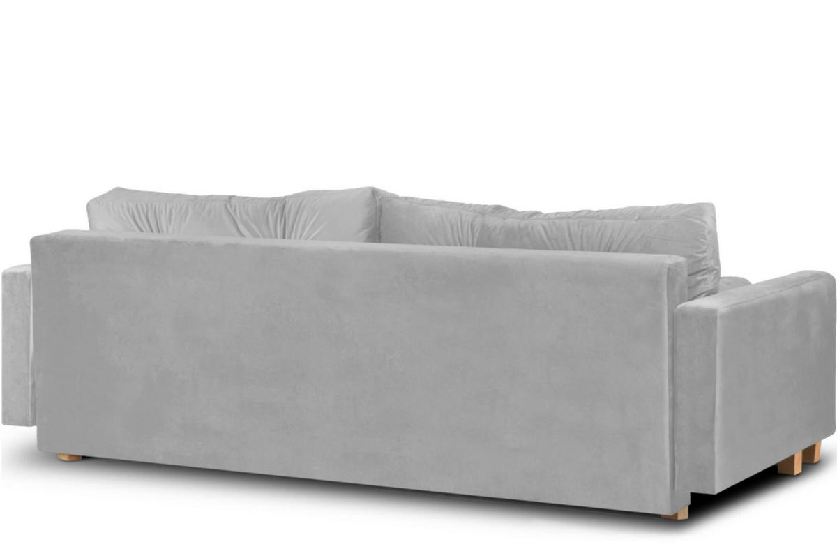 3-SITZER-SCHLAFSOFA ERISO mit weiche Sitzfläche und hohe Rückenlehne, Velour-Stoff, grau - Braun/Grau, Textil (220/80/100cm) - KONSIMO®