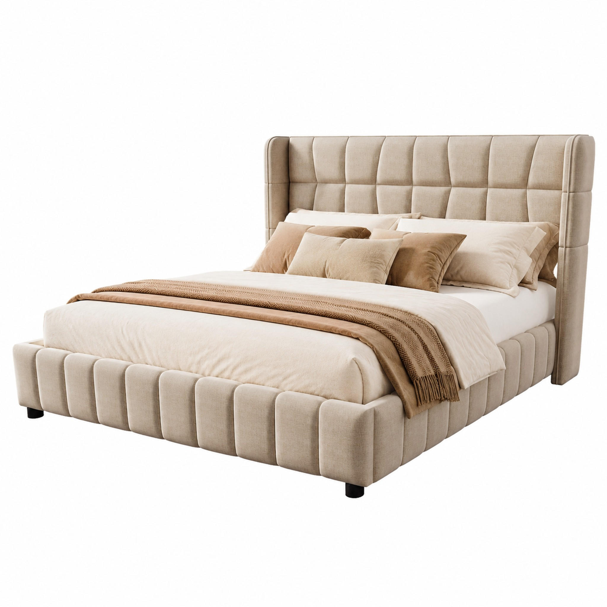 Beauniv Polsterbett Beige 180x200 cm