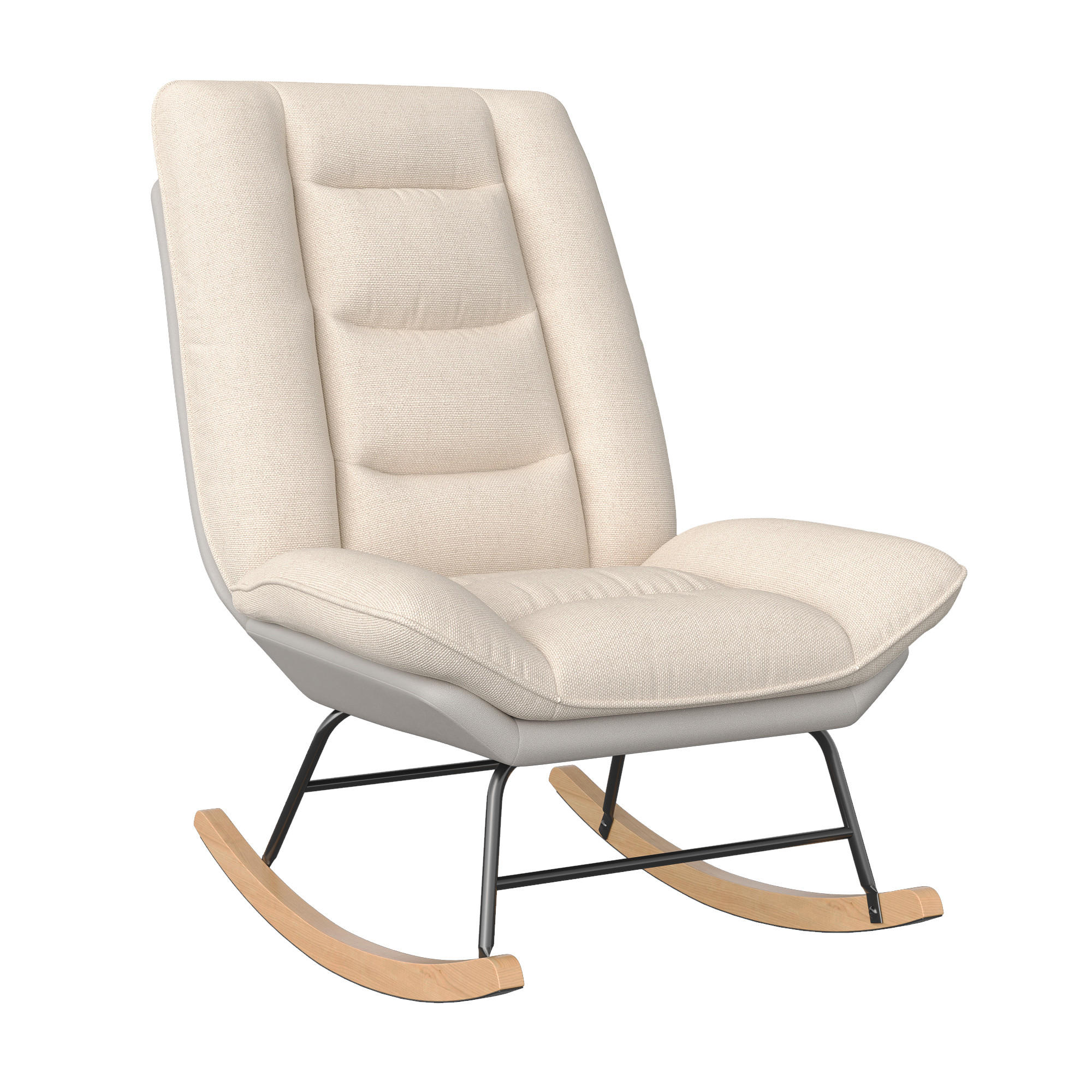 SCHAUKELSTUHL mit Verstellbarer Rückenlehne, Beige und Grau (B) - Beige, Metall (90/100/63cm)
