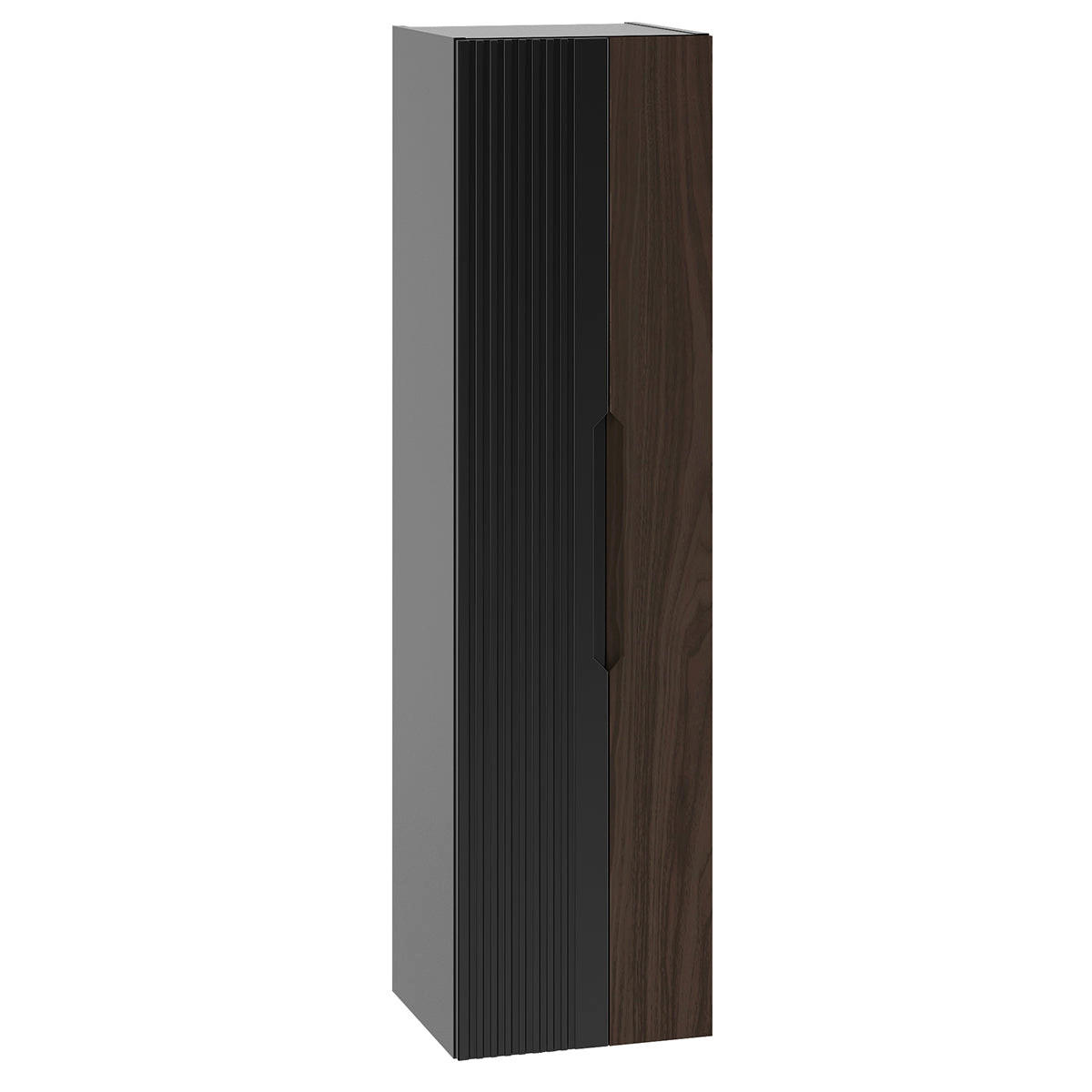 ZÁVESNÁ SKRINKA Sylla Čierna a drevo - čierna, kompozitné drevo (34.5/130/31.8cm) - Petits-meubles