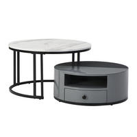 COUCHTISCH grau und weiß - Schwarz/Weiß, Holzwerkstoff/Metall (70/70/40cm) - Urban Meuble