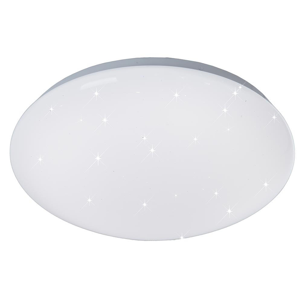 LED DECKENLEUCHTE Weiß mit Sternen-Glitzer-Effekt - Weiß, Metall (30/30/10cm) - Esto