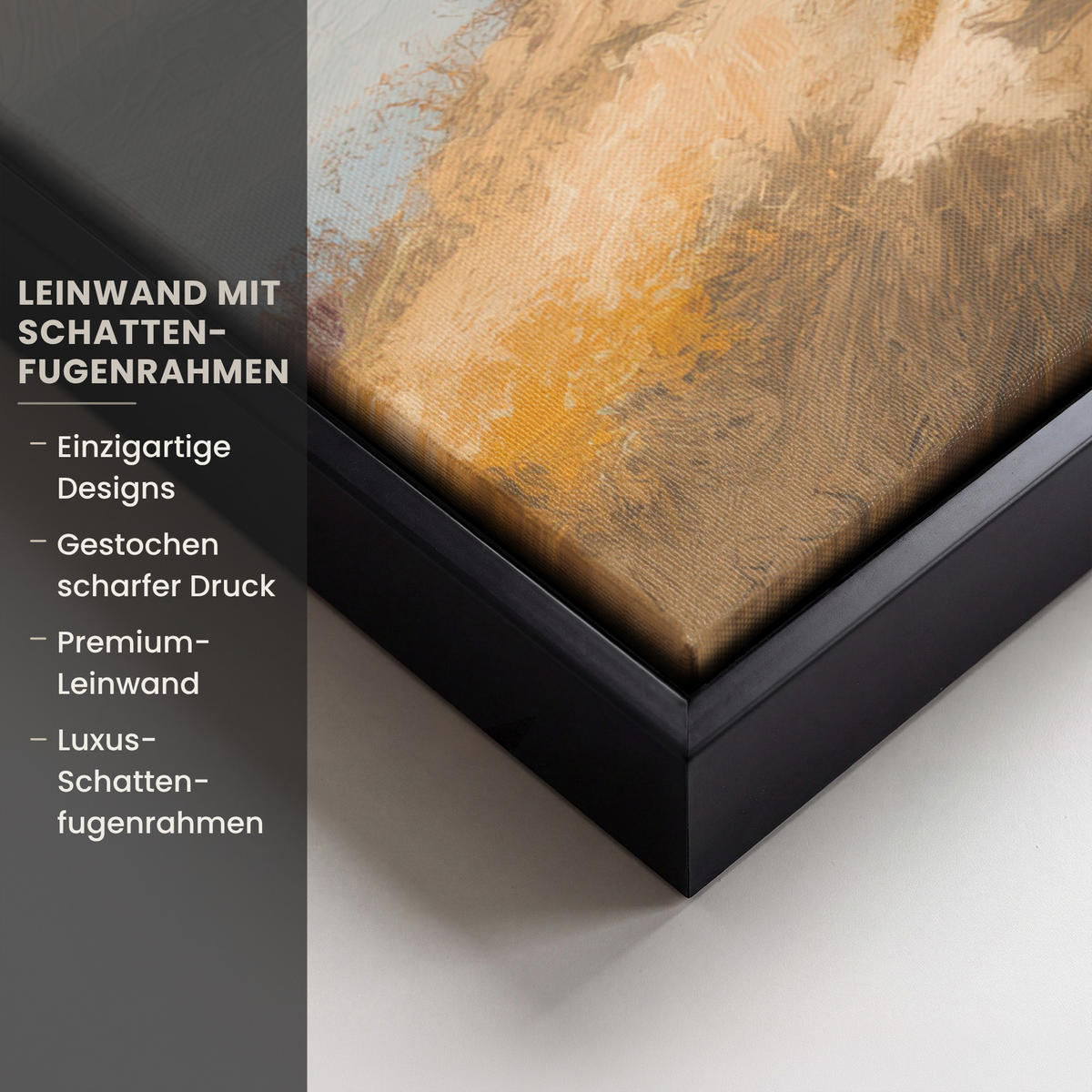 LEINWAND Bilder mit Rahmen - Hügel - Abstrakt - Christentum - Kreuz - 50x50 - Hellgrau, Textil (50/50cm) - MuchoWow