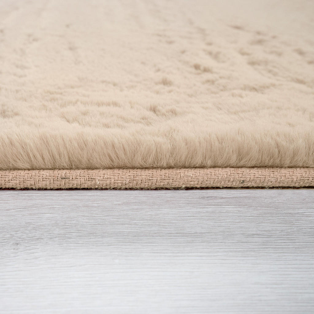 Thumbnail - Paco Home Hochflorteppich, Sand, Textil, Quadratisch, 150x150 cm, strapazierfähig, für Fußbodenheizung geeignet, Teppich...