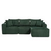 MODULARES Sofa-Set Cord mit Chaiselongue Taschen und Getränkehalter 257/90 160/62 cm Smaragdgrün - Smaragdgrün, Textil (160/257cm) - Redom