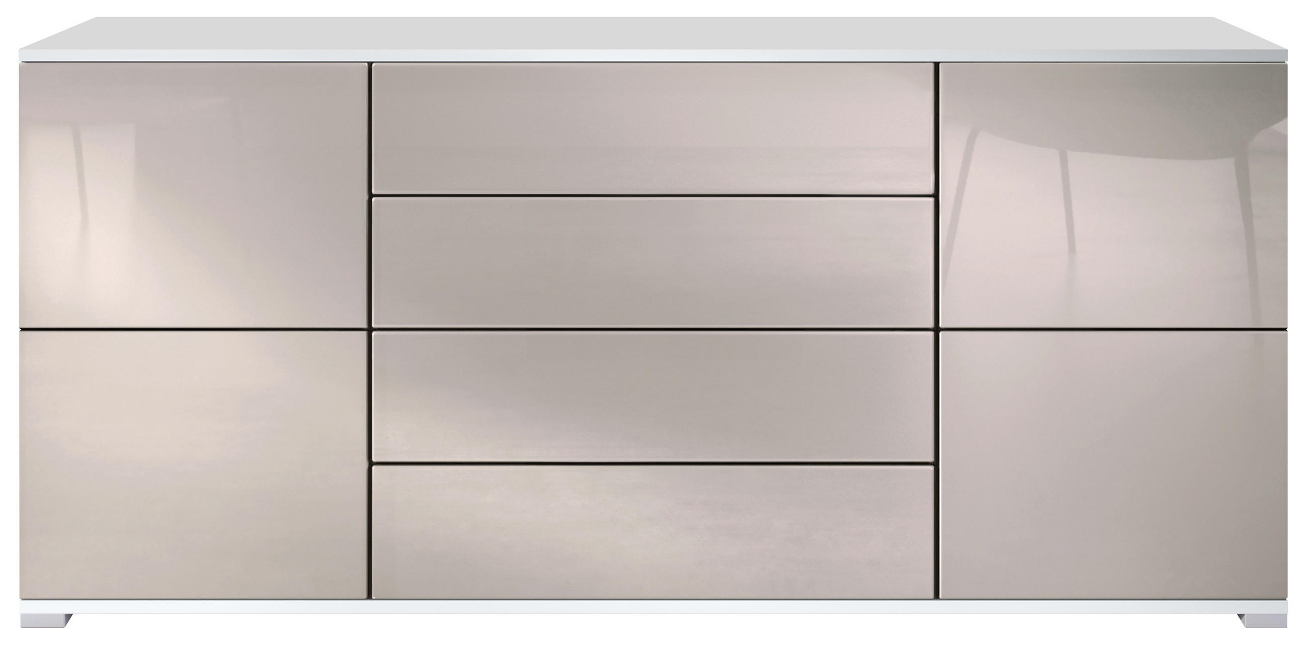 SIDEBOARD Rova Sandgrau Hochglanz - Sandfarben, Holzwerkstoff (166.5/75.5/35cm) - Vladon