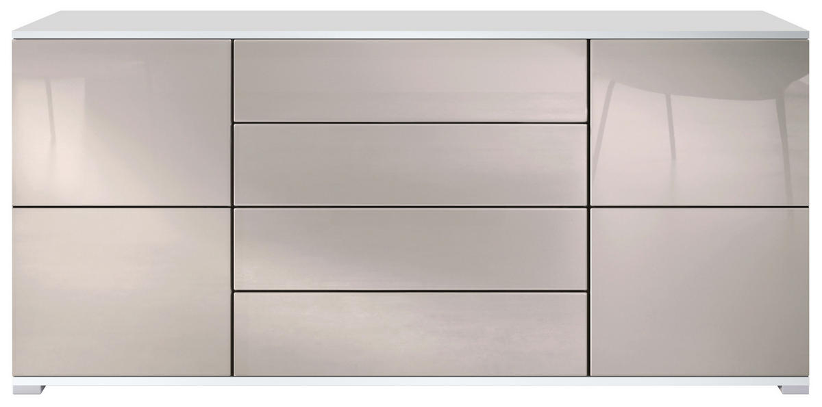 SIDEBOARD Rova Sandgrau Hochglanz - Sandfarben, Holzwerkstoff (166.5/75.5/35cm) - Vladon