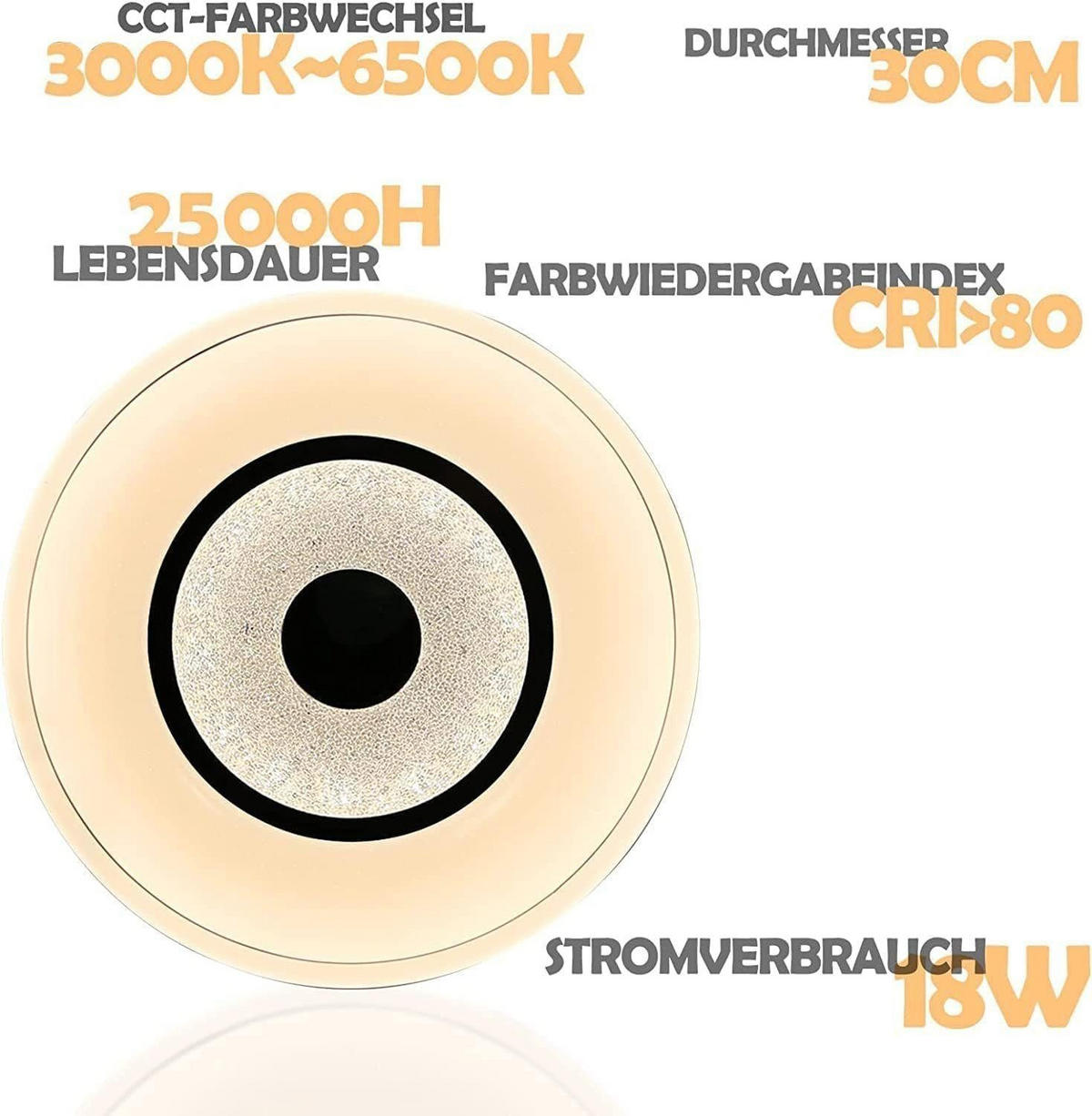 LED-DECKENLEUCHTE Dennis 30/30/6 cm - Weiß, Kunststoff (30/30/6cm) - Nettlife