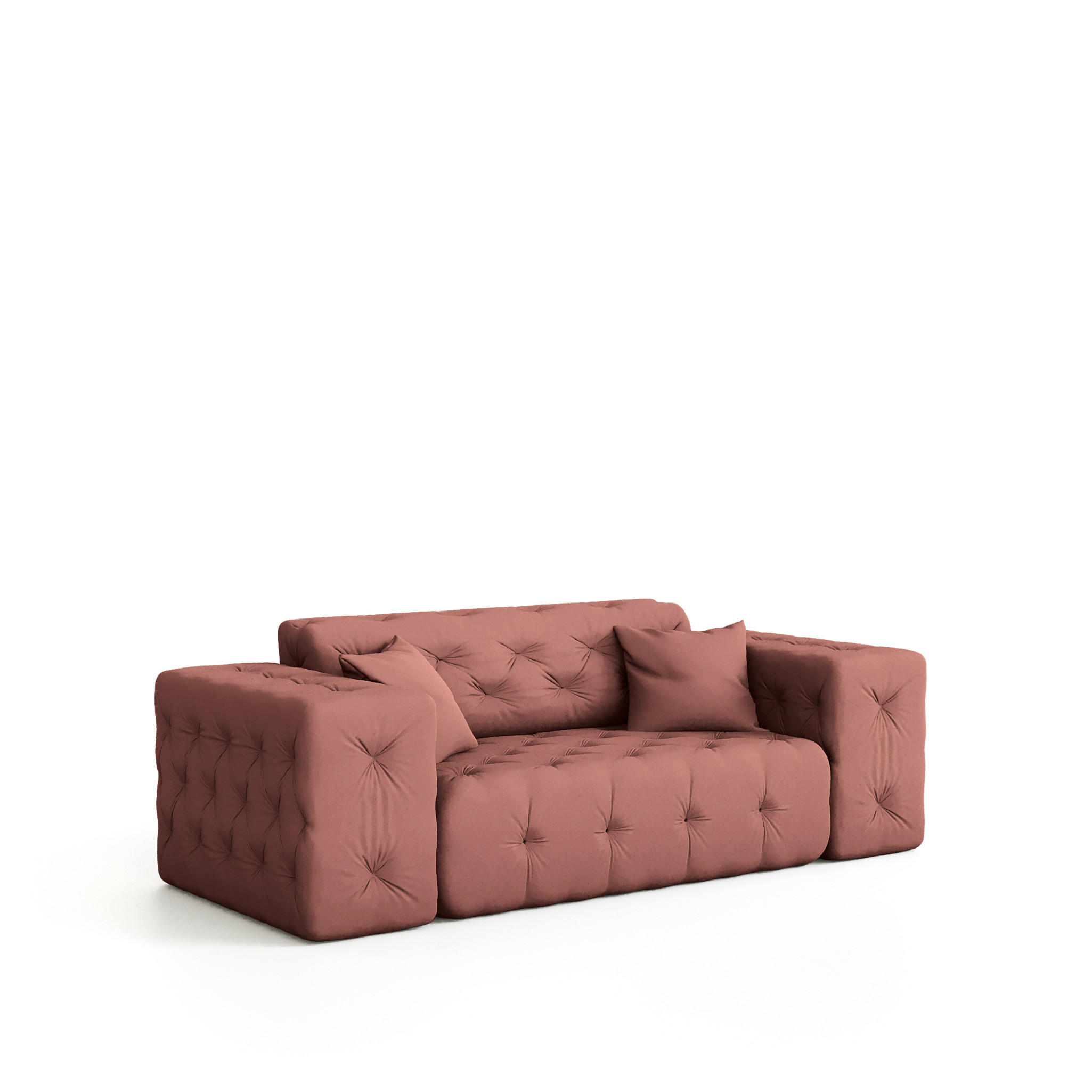 SOFA 2-sitzer Chantal - Rosa, Holzwerkstoff/Textil (186/78/96cm) - Fun Möbel