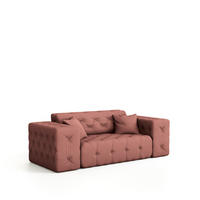 SOFA 2-sitzer Chantal - Rosa, Holzwerkstoff/Textil (186/78/96cm) - Fun Möbel