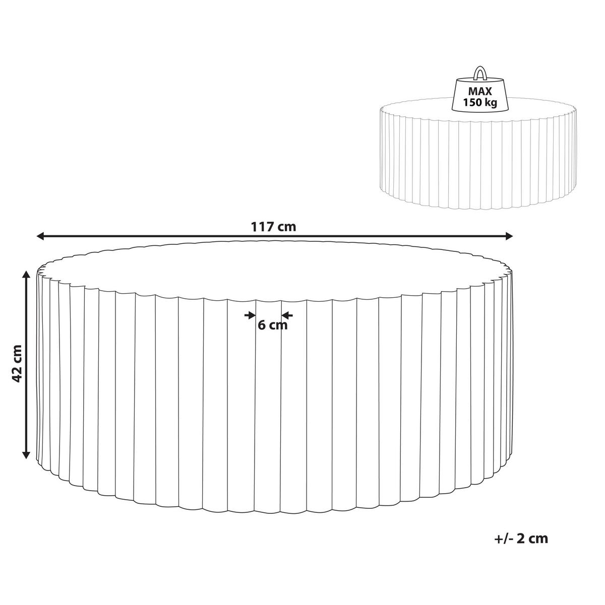 COUCHTISCH 117/117 cm Grau Pozza - Grau, Keramik (117/117/42cm) - Beliani