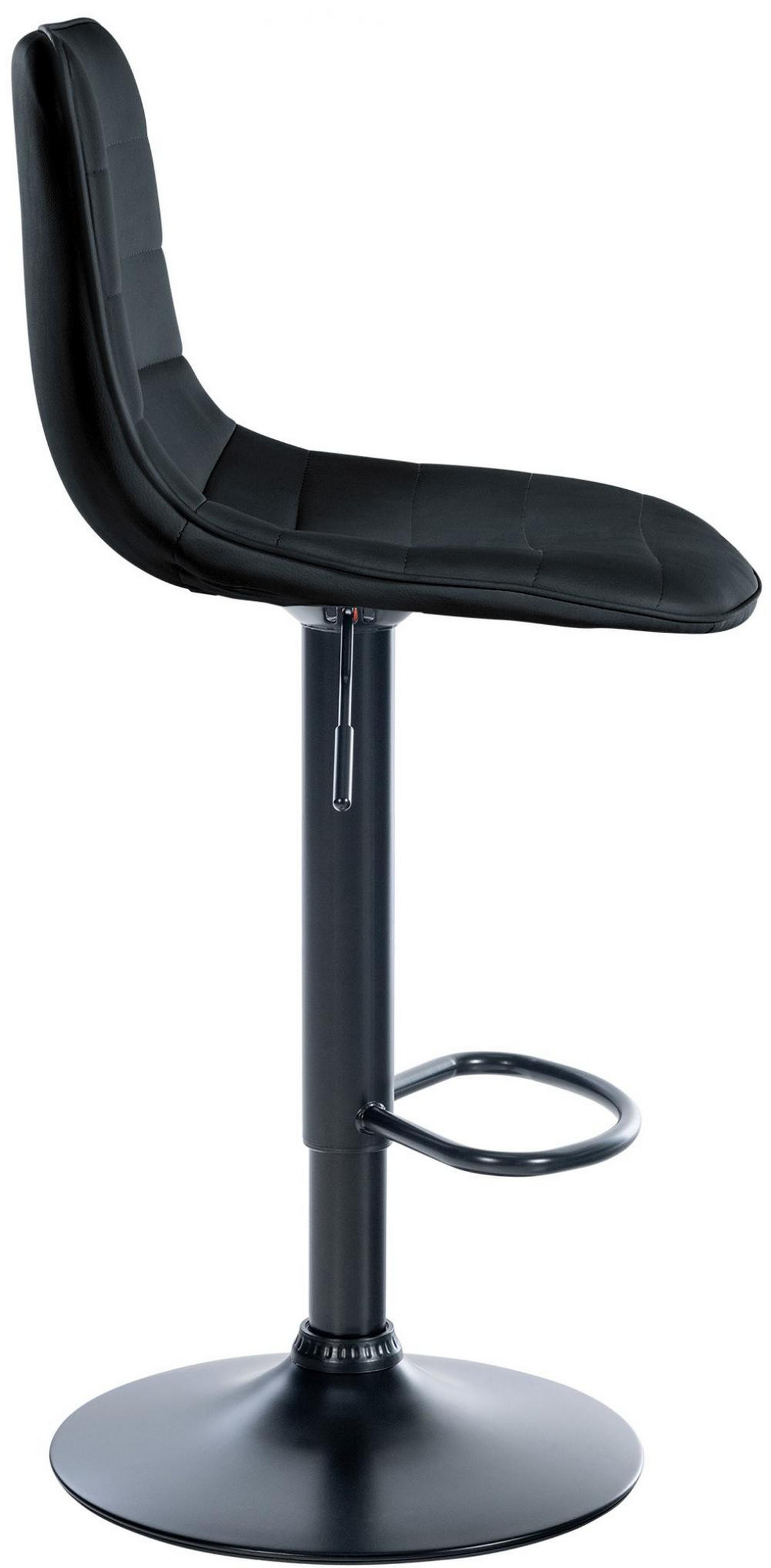 BARHOCKER 2er Set Lederlook schwarz - Schwarz, Textil/Metall (45/89/46cm) - CLP