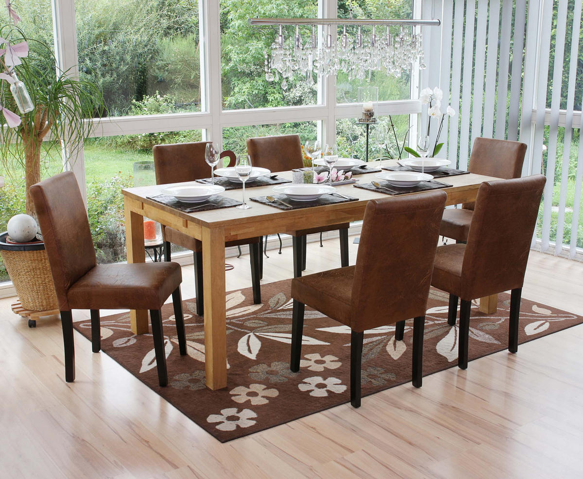 ESSZIMMERSTUHL TEXTIL Braun 6er-Set - Braun, Textil (43/90/56cm) - MCW