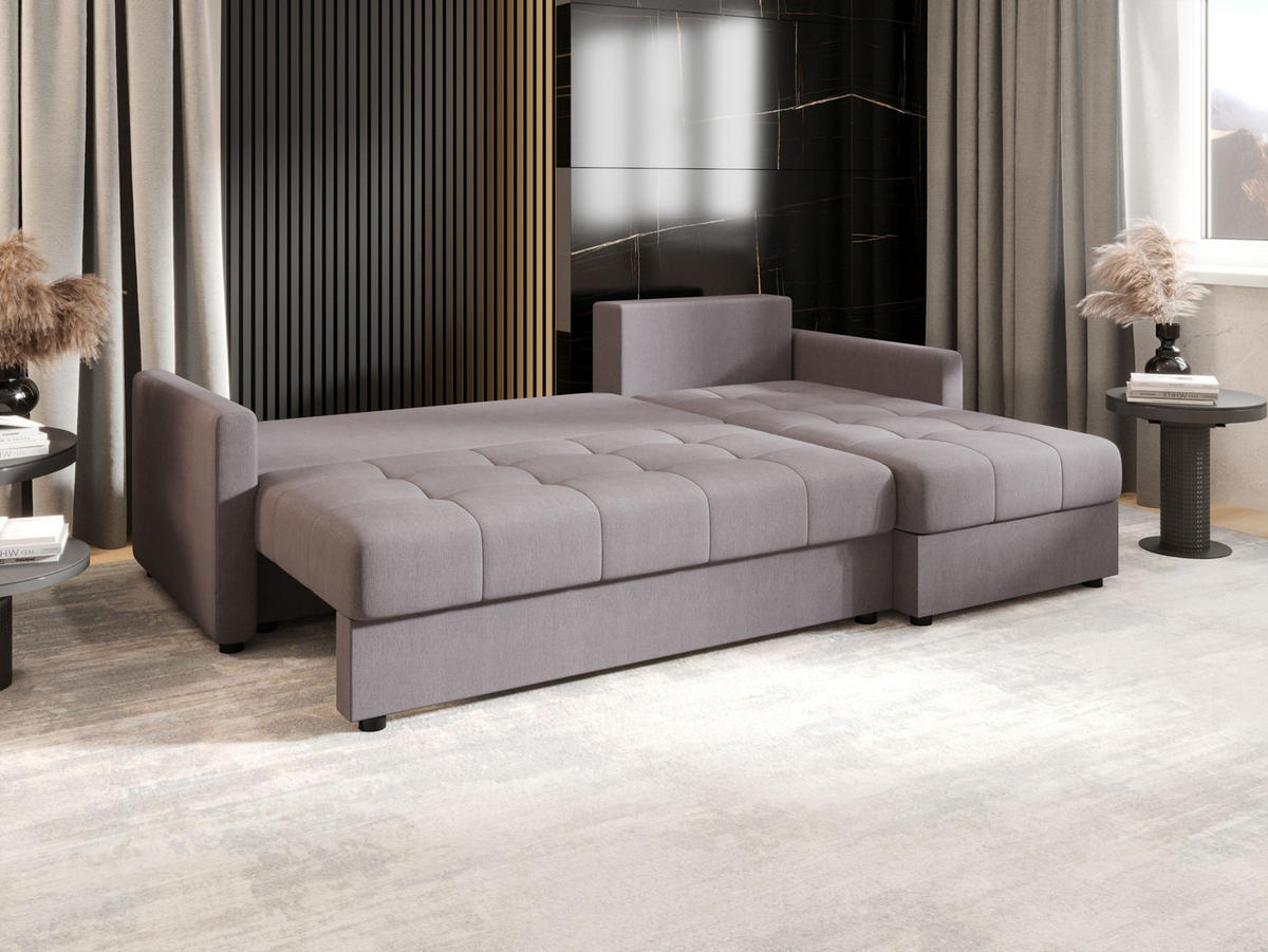 ECKSOFA MOS L BIS Cosmic 160 Rechts mit Schlaffunktion - Grau, Textil (220/143cm) - Bedante